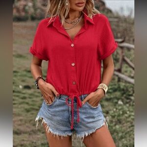 Red Women's Casual Top